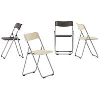 【軒先渡し】サンケイ 折りたたみ椅子 スチール製 CF68-MY 背座PP樹脂 座パッド付き 座面ブルー×背面グレー 1脚（直送品）