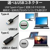 エレコム 有線LANアダプタ/2.5G対応/Type-C変換アダプタ付/ブラック EDC-QUA3C-B 1個（直送品）