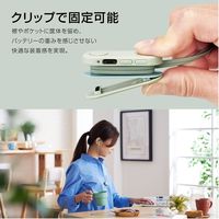 ワイヤレスイヤホン Bluetooth5.0 両耳 コードあり 巻き取り式 クリップ付 グリーン LBT-HPC17GN エレコム 1個