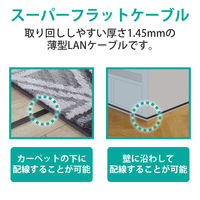 エレコム LANケーブル/CAT6A/爪折れ防止/フラット/10m/ブラック LD-GFAT/BK100 1個