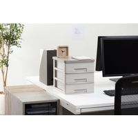 アイリスオーヤマ レターケース A4 書類ケース 卓上収納 ウッドトップデスク チェスト WTDC-430RF アッシュグレー／グレー 1個