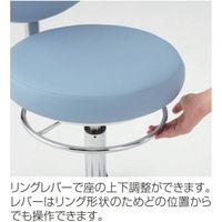 オカムラ スツール　背付回転式　ミドルタイプ　ゴムキャスター　ビニールレザー張り（耐アルコール性、耐次亜塩素酸 LU19JG PB22 1脚（直送品）