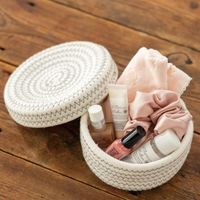 ヘッズ コットンロープフタ付丸底バスケット-S COR-RSB 1セット（12個：6個×2パック）（直送品）