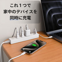 トップランド 延長コード 電源タップ 1m 4個口 USBーA充電ポート(2個口)付 抗菌加工 STPA410-WT 1個