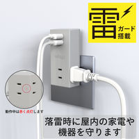 トップランド 電源タップ 3個口 USBーA充電ポート(2個口)付 3.4A 雷ガード 抗菌 STPP500-GR 1個