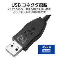エレコム ヘッドセット 両耳カナル型有線 マイクアーム付き USBーA ブラック HSーEP21SUBK 1個（直送品）
