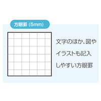ナカバヤシ ロジカルエアーノートビジネス 5mm方眼 A4 80枚 ブラック ノ-A405S-D 1冊