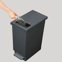 新輝合成 SWISH スウィッシュ 小窓付きスリムペダル チャコールブラック 45L ゴミ箱 1個