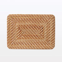 無印良品 重なるラタン長方形バスケット用フタ （Ｖ）約幅３６×奥行２６×高さ３ｃｍ 良品計画