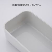 岩崎工業 イージーケアランチボックススリム1段600ml パッキン一体型 お弁当箱 Bー1491 ライトグレー 1個