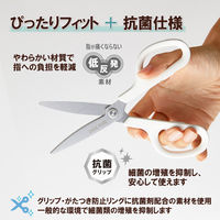 プラス はさみ フィットカットカーブスタンダード抗菌グリップホワイト 35735 1本