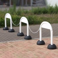 エスコ 900x255x725mm アーチスタンド(チェーン付/白/3本組) EA983FT-291 1セット（直送品）