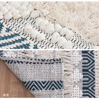 萩原 インド綿ラグ・マット VIAJERO(ビアヘロ) ウルド 600×900mm ブラック 270074800 1枚