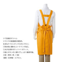 【DIY・飲食店向け】マスダ シワシワエプロン サイズF ブラウン wao-48z-16m 1着（直送品）