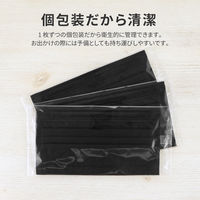 MSソリューションズ 不織布マスク ウルトラシルキー ブラック ふつうサイズ(個包装) 50枚入/箱 PL-FM03BKU50E 1箱（50枚入）