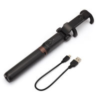 PGA 自撮り棒 ワイヤレス セルフィースティック ブラック PG-SSTK03BK 1個（直送品）