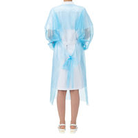 山崎産業 Cポリガウン(未滅菌)袖付エプロン指フック SD796-00FX-MB 1箱(20枚入)