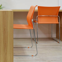 【軒先渡し】宮武製作所 MaD3.14 スタッキングチェア オレンジ SCH-01OR 1セット（4脚入り）（直送品）