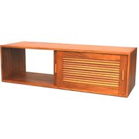 オスマック オスマック 天然木ルーバー扉カウンター上収納 幅80ライトブラウン BL-8028LB　1台（直送品）