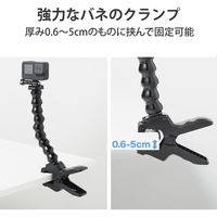 GoPro HERO9/8/7/6/5/MAX用 マウント グースネック型 360度回転 黒 AC-MBGNCP01BK エレコム 1個
