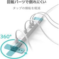 延長コード 電源タップ 5m 2ピン 10個口 固定&吊下可能 雷ガード ほこり防止 白 ECT-0105WH エレコム 1個（直送品）