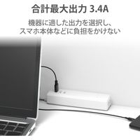 USB充電器 電源タップ コンセント 2個口 USB-Aポート×3 1.5m ほこり防止 白 ECT-0815WH エレコム 1個
