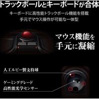 ワイヤレスキーボード トラックボール付 リストレスト付 高耐久 USBハブ付 ブラック TK-TB01DMBK エレコム 1個