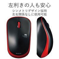 ワイヤレスマウス 無線 2.4GHz 3ボタン IRマウス 省電力 ENELO レッド M-IR07DRRD エレコム 1個（直送品）