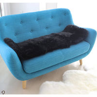 ムートンクッション クラフト 40×120cm ネイビー（直送品）