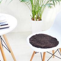 ナチュラルクリンプ ムートンチェアパッド チャコールグレー 円形 サークル ラウンド シートクッション 座布団（直送品）