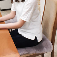 ムートンクッション 淡色 40×40 深紫 日本製 シートクッション 座布団（直送品）