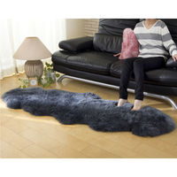 ムートンフリース ファーストレーベル 2匹物 ピンク ムートンラグ リアル ふわふわ ファー マット カーペット 裏無し（直送品）