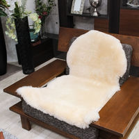 【納期：2～3週間】ムートンフリース ジャパンレーベル 1匹物 ローズ 日本製 ムートンラグ リアル ファー マット カーペット 裏無し（直送品）