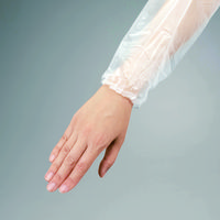 オオサキメディカル 使い捨て介護用エプロン 袖付 長袖 透明  73760 1箱（5枚入）