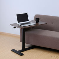 YAMAZEN レバー式昇降テーブル 幅700×奥行400mm ダークブラウン SUT-7040(DBR/MBK) 1台（直送品）