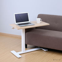 YAMAZEN レバー式昇降テーブル 幅700×奥行400mm ウッドナチュラル SUT-7040(WN/MWH) 1台（直送品）
