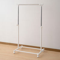 YAMAZEN 伸縮ハンガー シングル オフホワイト YBH-SSR(OW)D 1台（直送品）