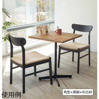 ストア・エキスプレス カフェテーブル 60cm角×高さ71.5cm 角型×黒脚×天板【杉古材】 6928-702 1台（直送品）