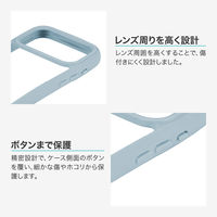 iPhone 17 Pro Max 耐傷・耐衝撃ハイブリッドケース   ライトブルー 挟み込みシート付 ストラップホール付（直送品）