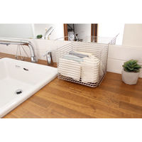 ビーワーススタイル キッチンバスケット L 取っ手付き スタッキング可能 日本製 シルバー SS-310145 1個（直送品）