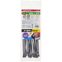 オーム電機 ハンドカットタイ 耐候性 200mm 黒 20本 09-1280 1セット(20本入)（直送品）