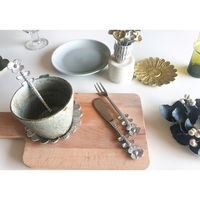 キーストーン バターナイフ 14cm ブラスカトラリー フラワー ポピー ブラス シルバー 404349 1個（直送品）