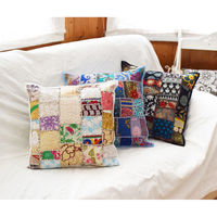 トモ・コーポレーション クッションカバー カンバディアパッチ 45×45cm ベージュ 407922 1個（直送品）