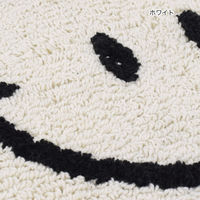 トモ・コーポレーション 玄関マット 室内用 35×70cm セミサークルマット スマイル ホワイト 409859 1個（直送品）