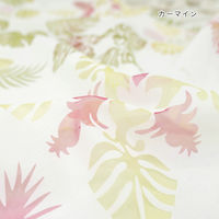 トモ・コーポレーション レースカーテン ラウキルト モンステラ柄 約105×178cm カーマイン 413144 1個（直送品）