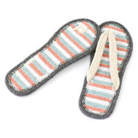 トモ・コーポレーション スリッパ コットンサンダル プレーン ボーダー 2サイズ ハンドメイド ボーダーピンク(L) 423397 1個（直送品）