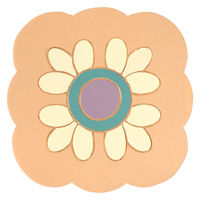 トモ・コーポレーション スツール 座面高25~26cm ピンクフラワー 天然木 433214 1個（直送品）