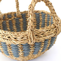 トモ・コーポレーション バスケット フルーツバスケット ラウンド かご 収納 ブルーグレー 449260 1個（直送品）