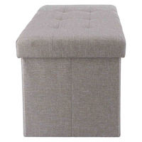 不二貿易 収納スツール ベンチタイプ テーブルにもなる収納スツール グレー 477846 1個（直送品）