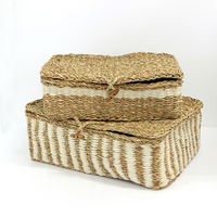 トモ・コーポレーション かご レクタングル ふた付き ストレージ M L 2個組 477903 1個（直送品）